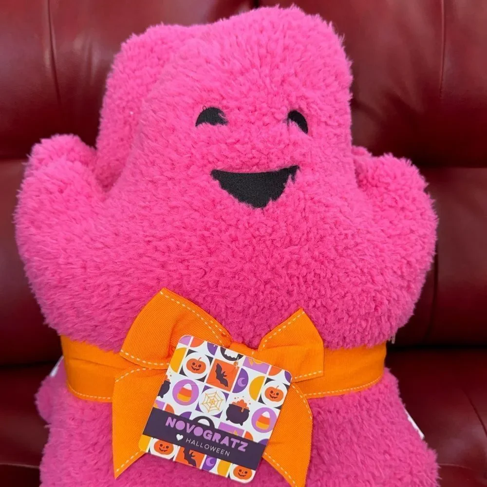 🎃 NOVOGRATZ Halloween Pink Ghost Pillow Set  Girl & Boy Plush–Limited Edition 🎃
